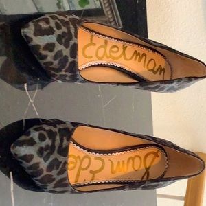 Sam Edelman blue/black leopard print heels 3 inch